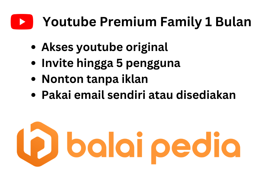 Youtube Premium Family 1 Bulan